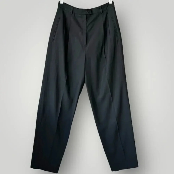 Lafayette 148 New York Pants - Lafayette 148 Vintage 100% Wool High Rise Straight Leg Casual Pants Size 8 Black